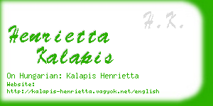 henrietta kalapis business card